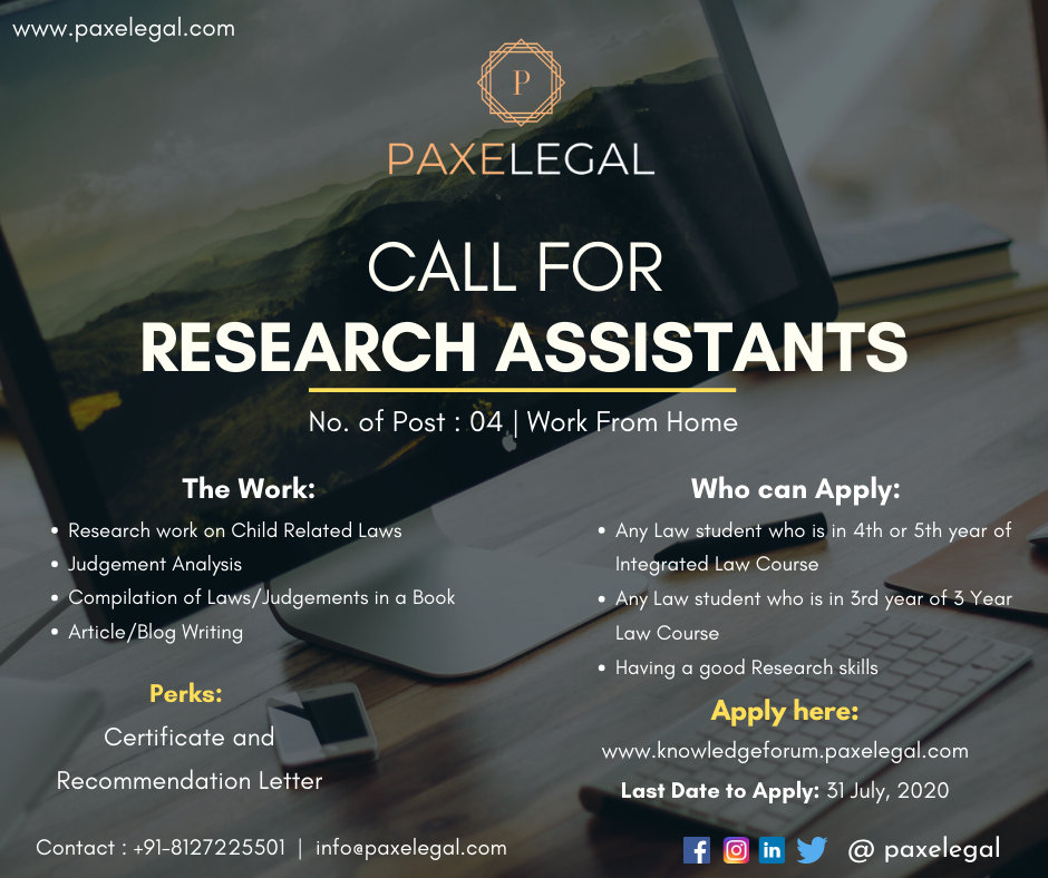 research assistant jobs law