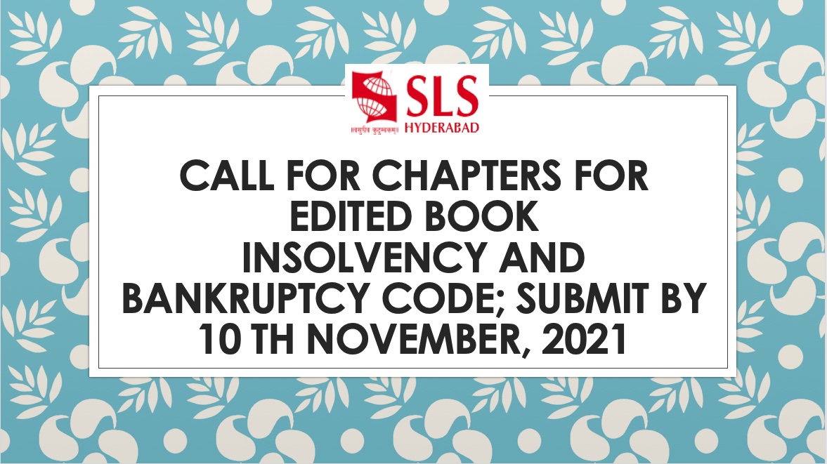 Call for Chapters for Edited Book Insolvency and Bankruptcy Code