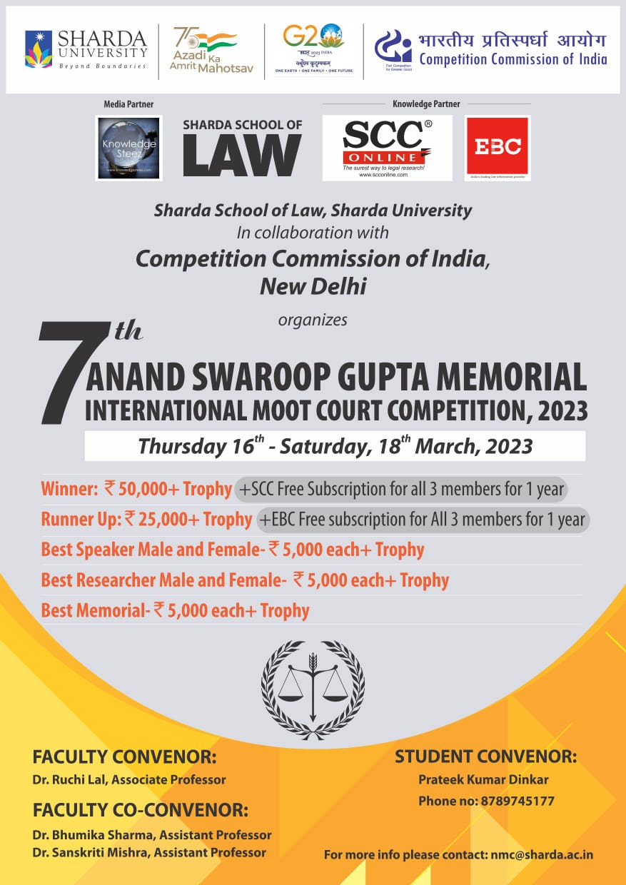 7th ANAND SWAROOP GUPTA INTERNATIONAL MEMORIAL MOOT COURT COMPETITION ...